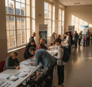 « Forum des associations à Nantes : tables d’inscription dans une maison de quartier en septembre 2025 »