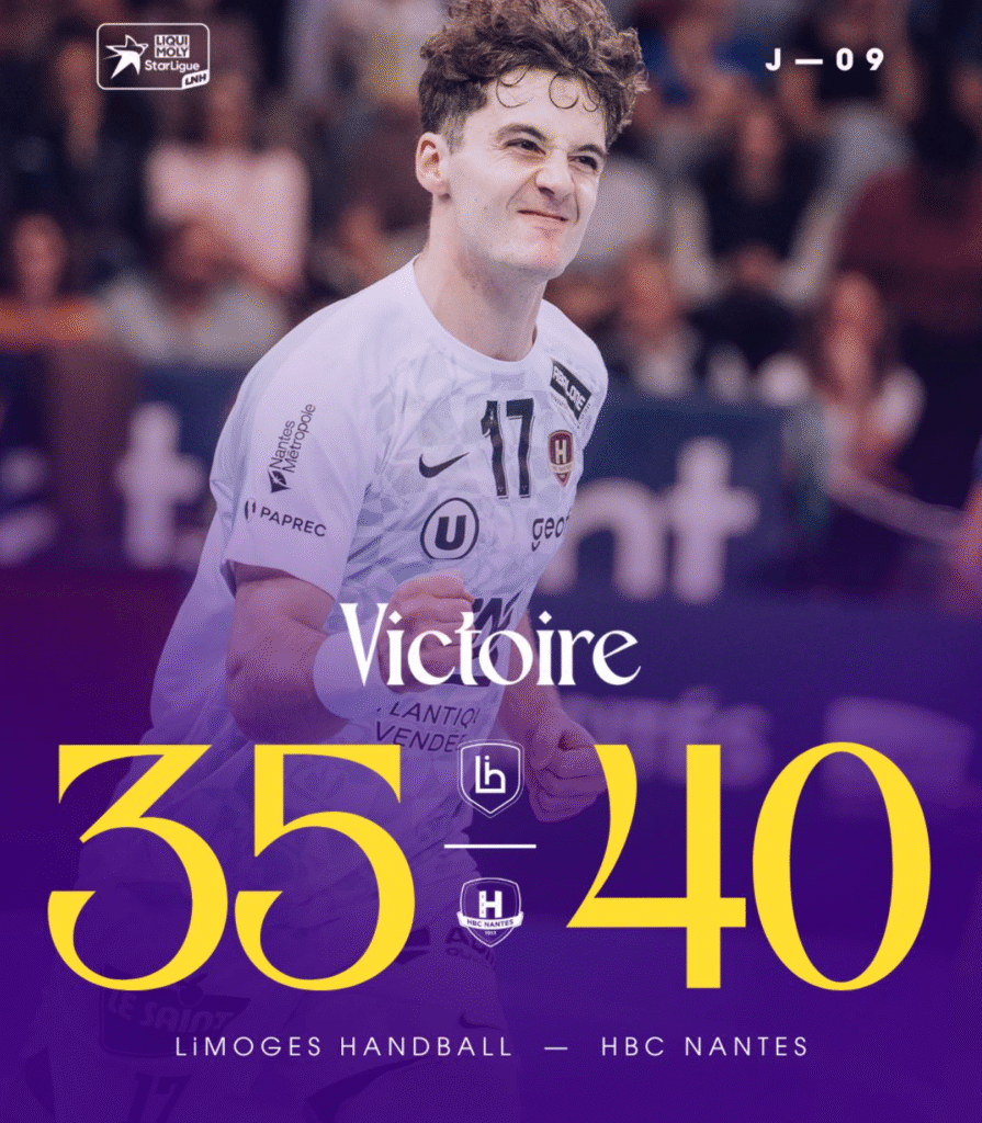 StarLigue : le HBC Nantes s’impose à Limoges après une prestation solide (35-40)