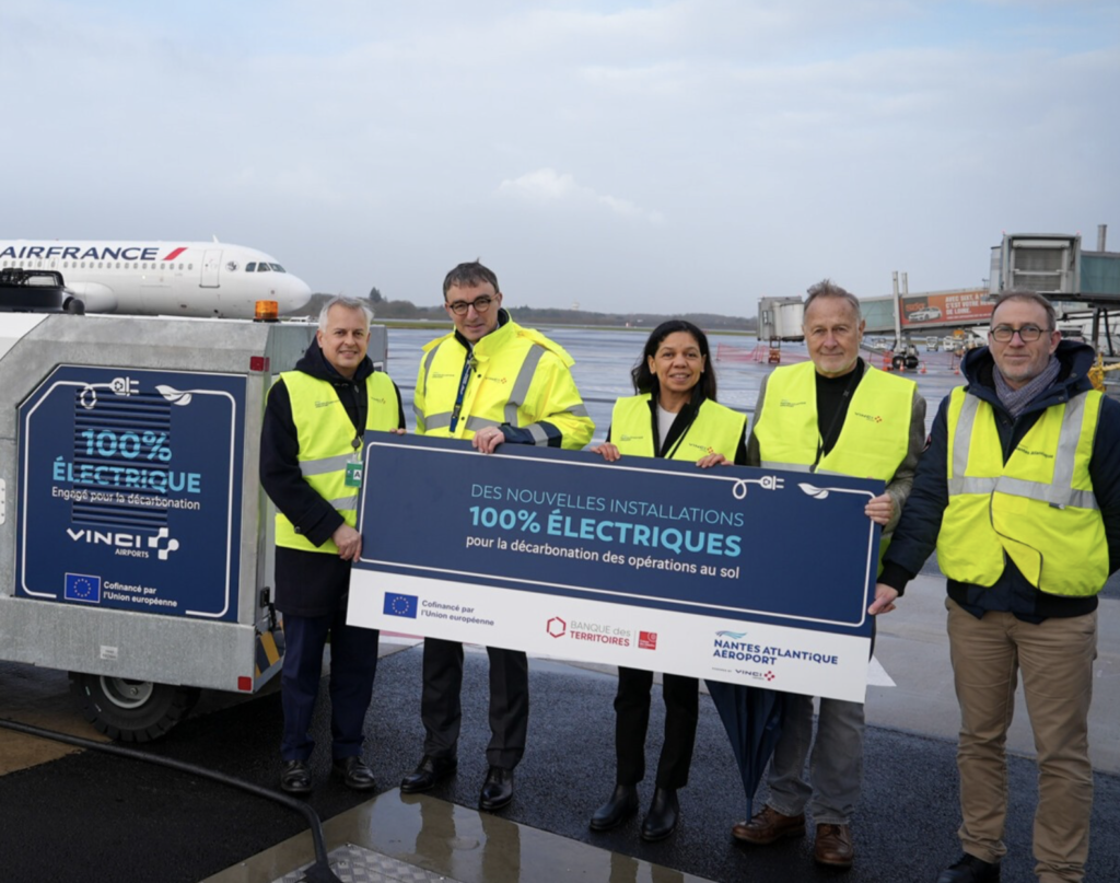 Nantes Atlantique : de nouvelles installations électriques pour décarboner les opérations au sol