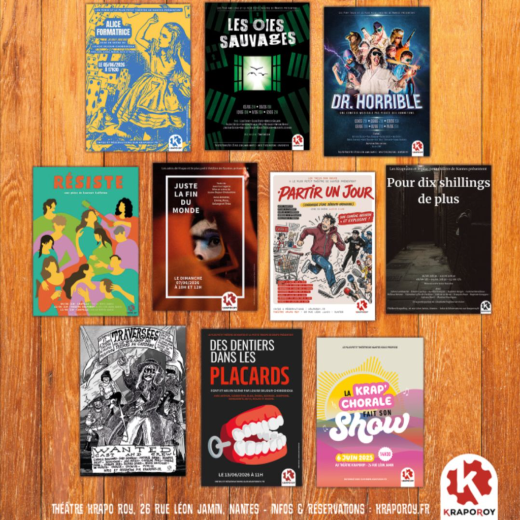 Théâtre à Nantes : Krapo Roy programme 10 spectacles amateurs en juin 2026