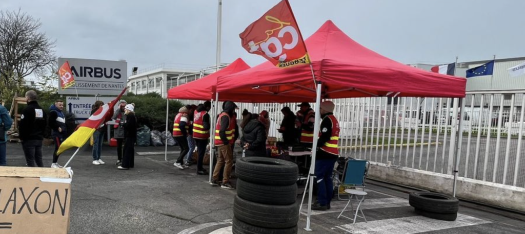 Airbus Nantes : des salariés en grève à Bouguenais pour les salaires et les primes