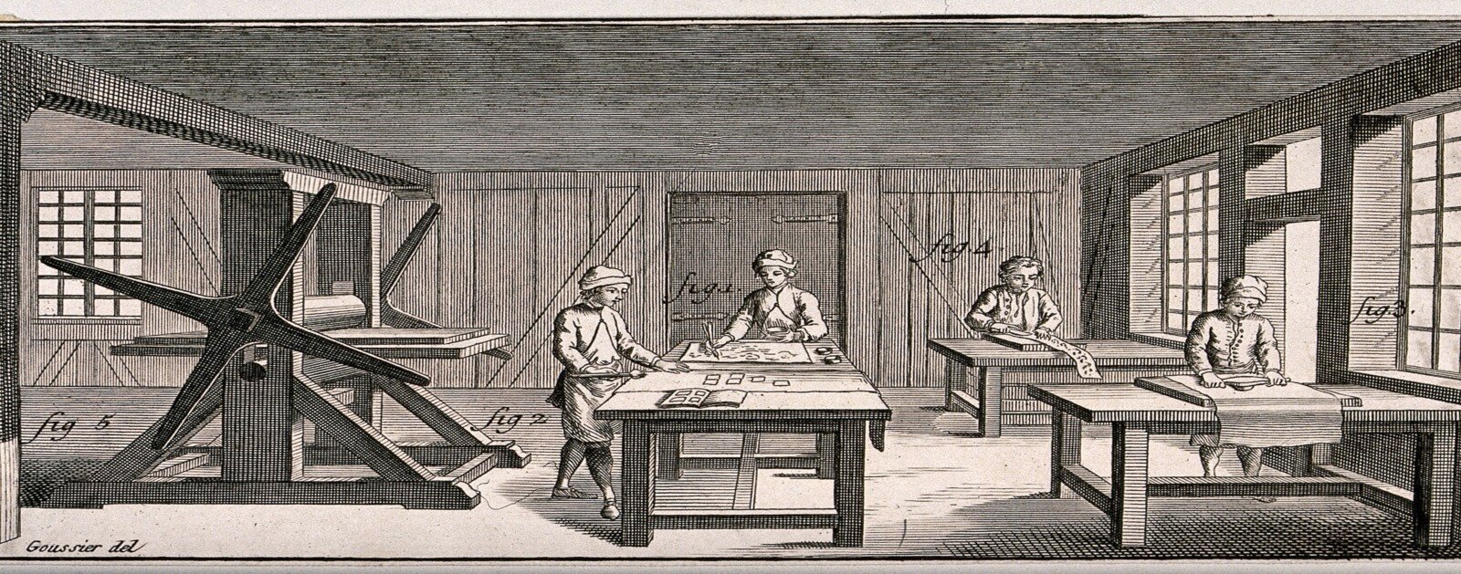 Atelier d’impression avec presse, image d’illustration pour le Festival Presse Papier