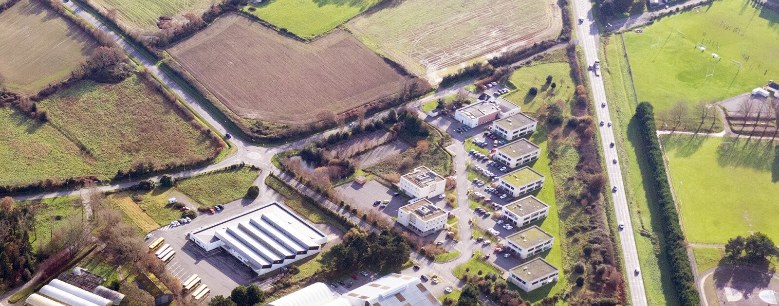 Vue aérienne du secteur de Bréhadour à Guérande concerné par le projet d’aménagement