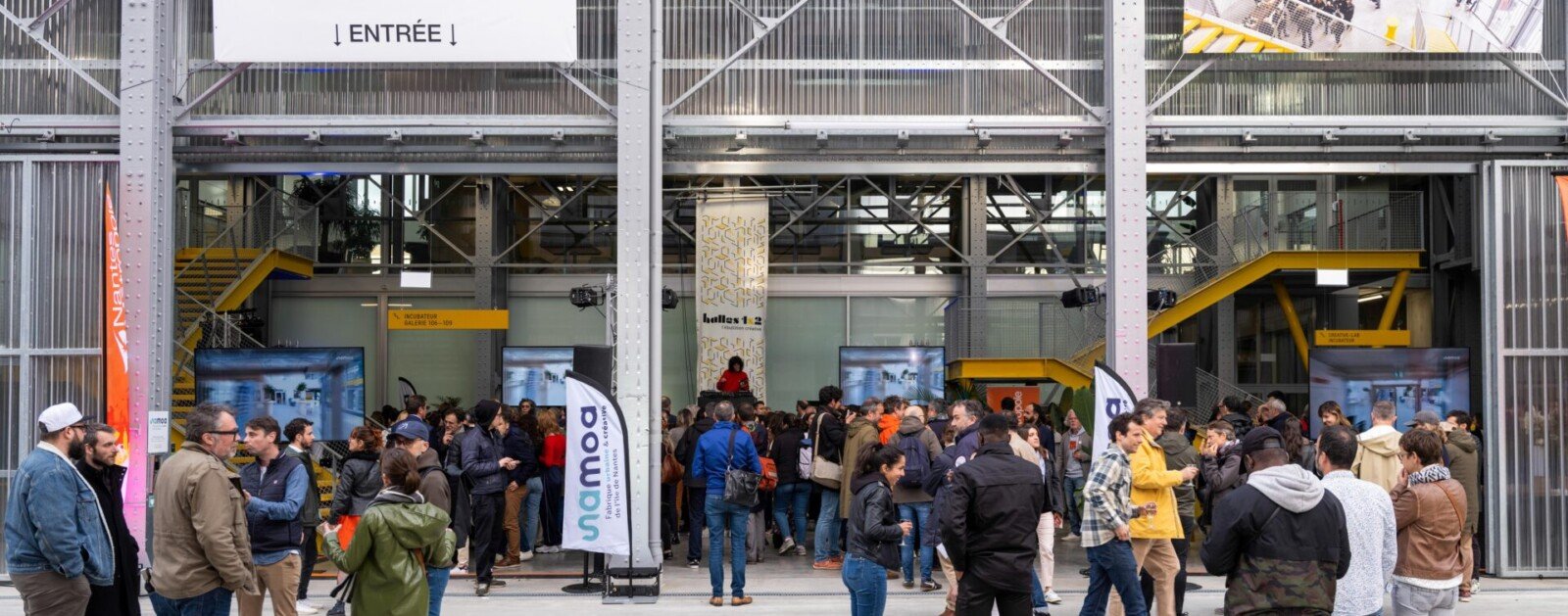Entrée des Halles 1 et 2 sur l’île de Nantes