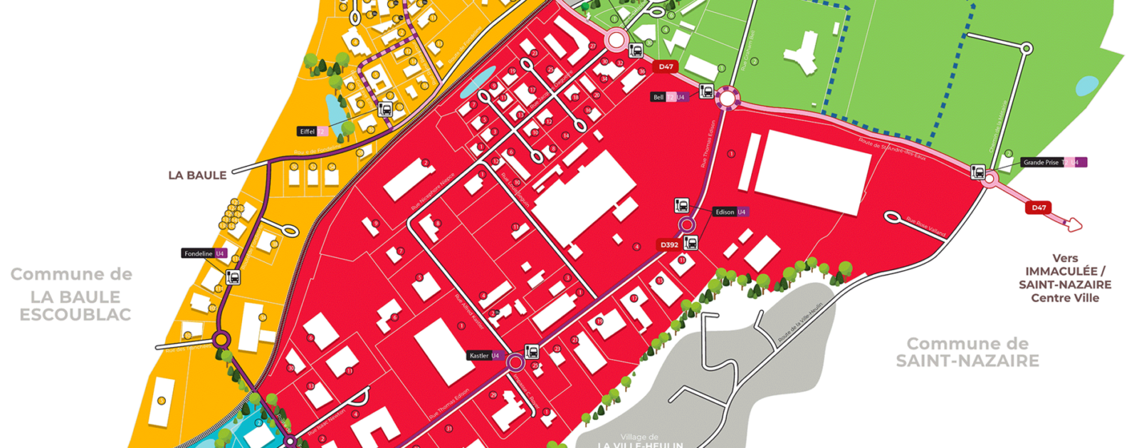 Plan du secteur Brais Nord à Saint-Nazaire
