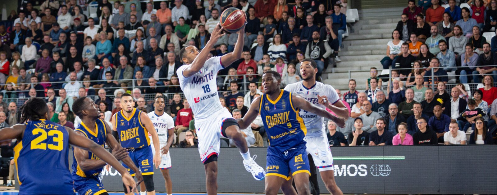 Rencontre de basket entre le Nantes Basket Hermine et l'ALM Évreux, photographie d'une précédente saison