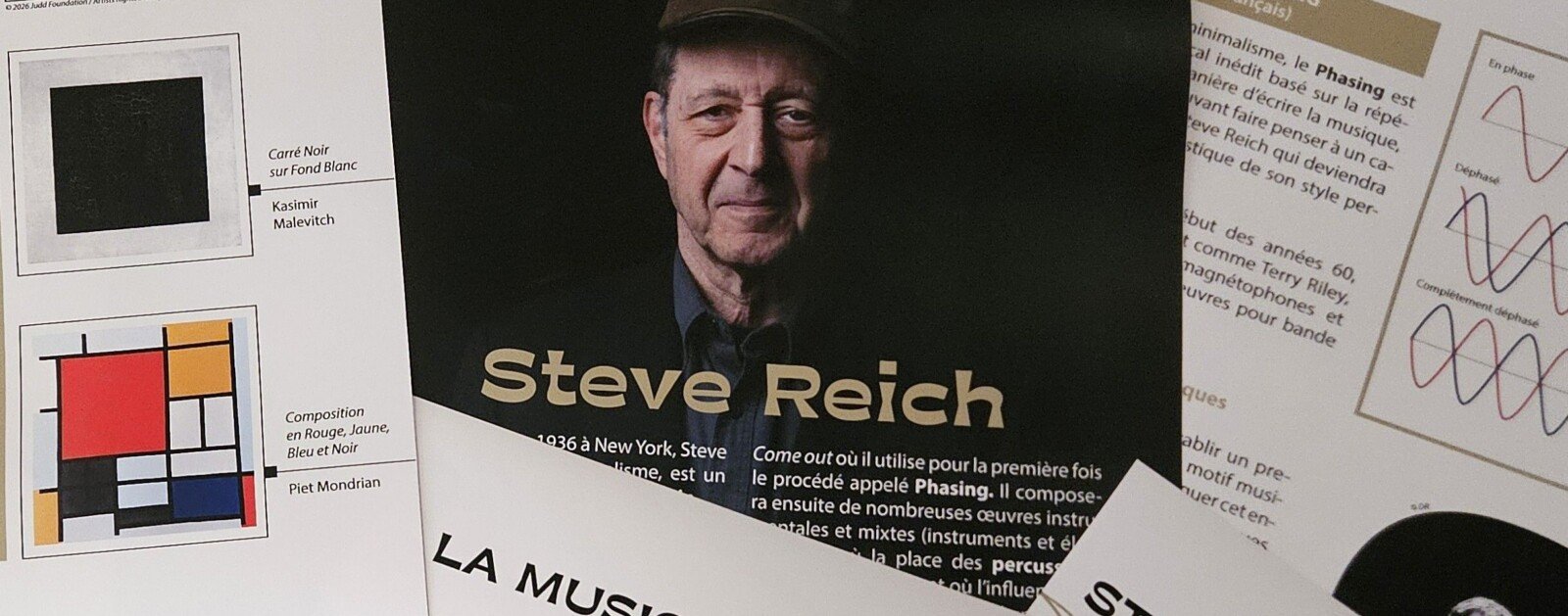 Visuel officiel de l'exposition Steve Reich et la musique minimaliste au Conservatoire de Nantes