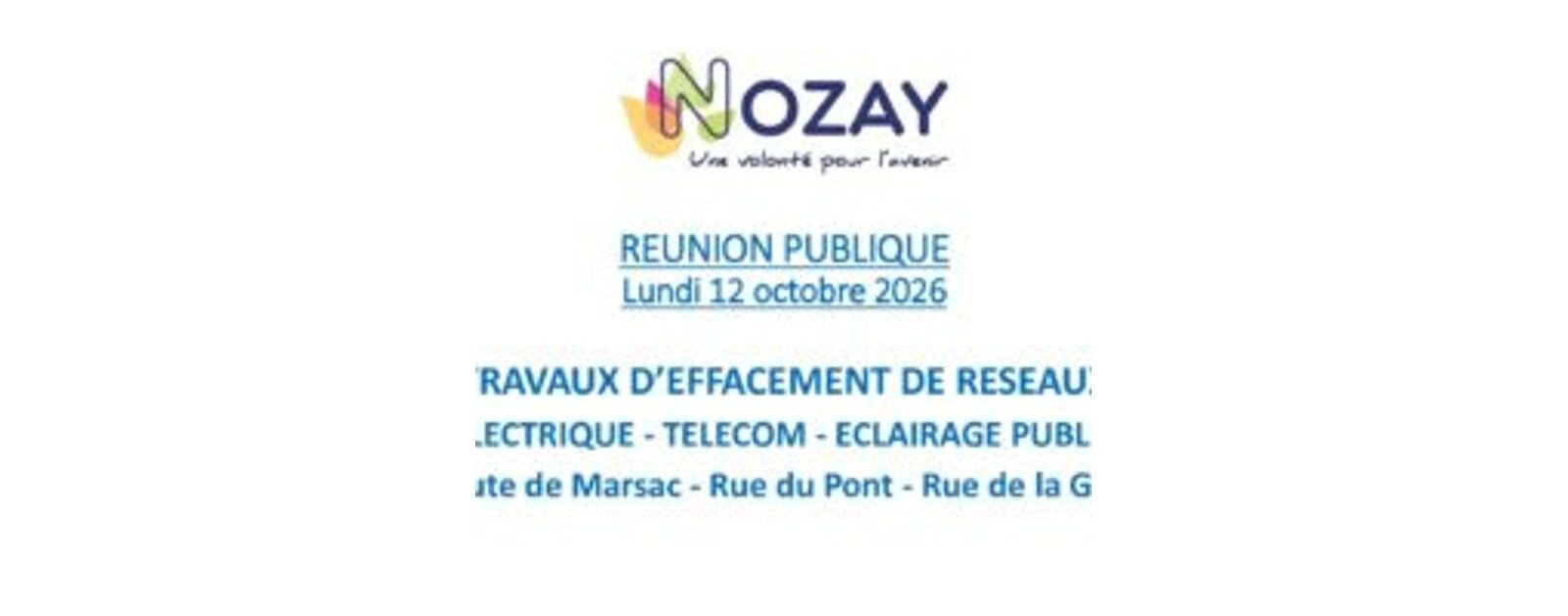 Document municipal de présentation du projet d'effacement des réseaux aériens route de Marsac à Nozay