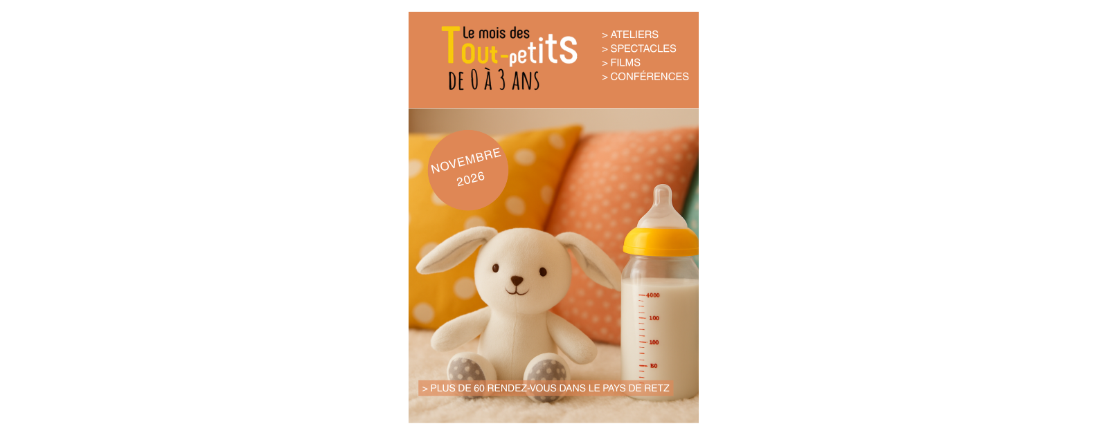 Couverture du programme officiel du Mois des tout-petits 2026 dans le Pays de Retz.