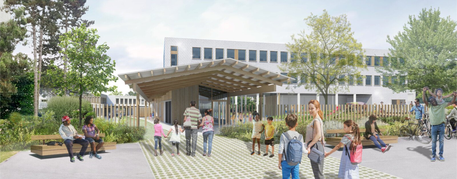 Projet de cour végétalisée du groupe scolaire de la Bernardière à Saint-Herblain