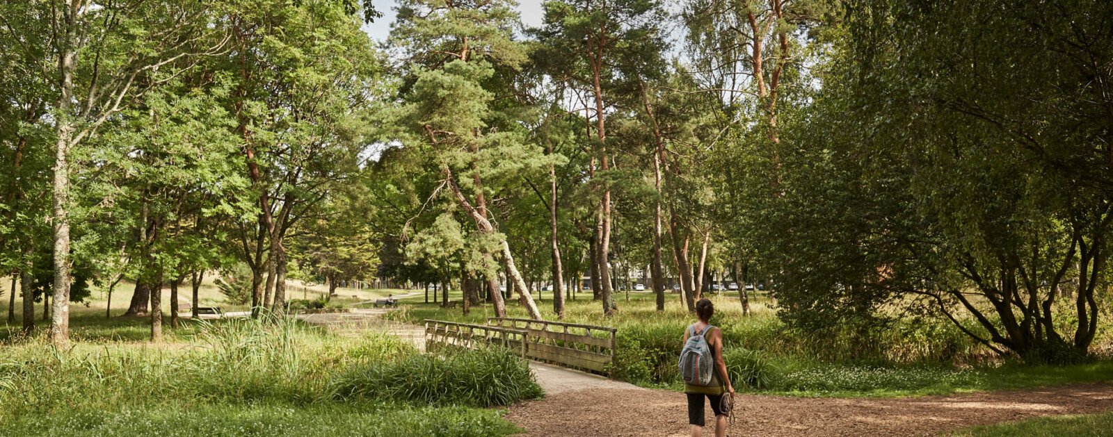 Vue réelle des allées du Parc Paysager à Saint-Nazaire, où se situe le mini-golf