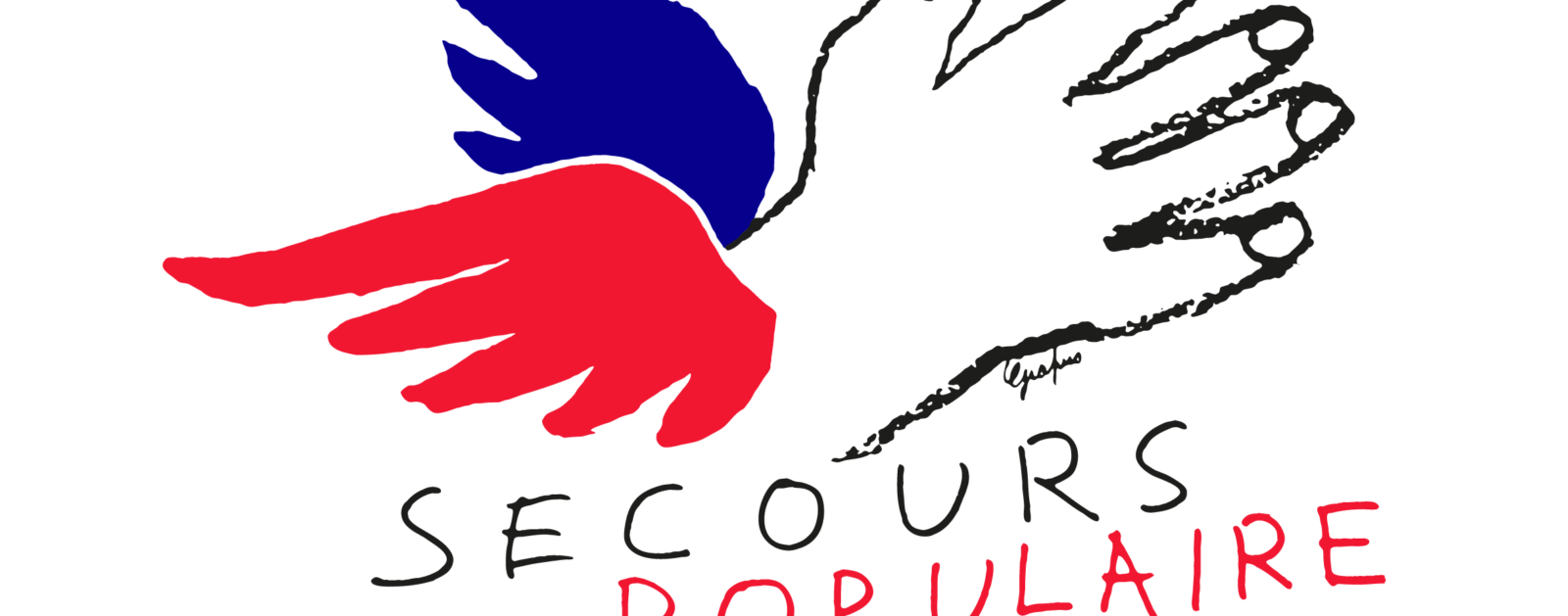 Logo officiel du Secours populaire français, dont le comité de Saint-Nazaire organise une braderie solidaire