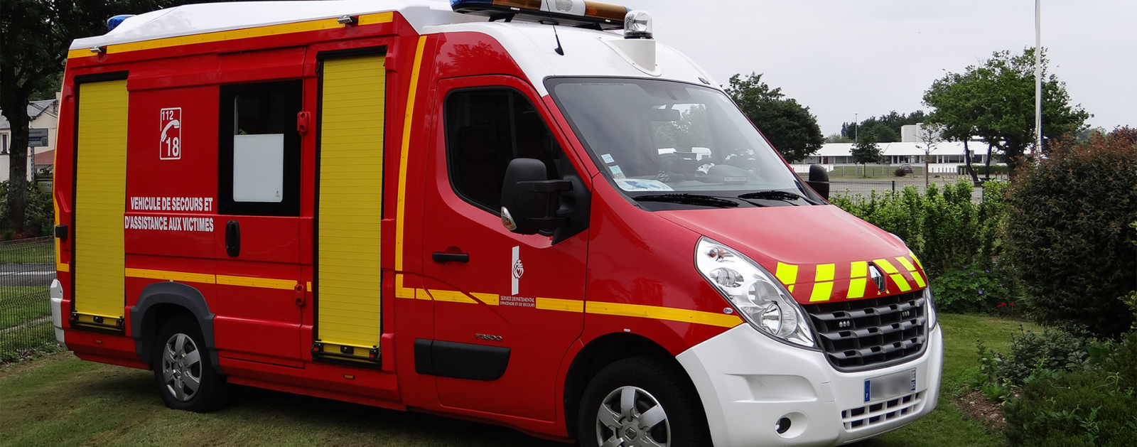 Véhicule de secours du SDIS Vendée photographié en 2018, illustration des sapeurs-pompiers du département