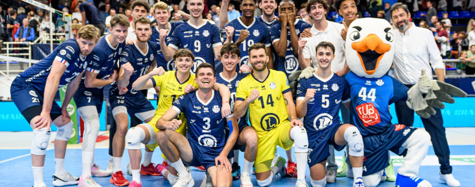 Équipe du Saint-Nazaire Volley-Ball Atlant au gymnase Coubertin lors d'un précédent match